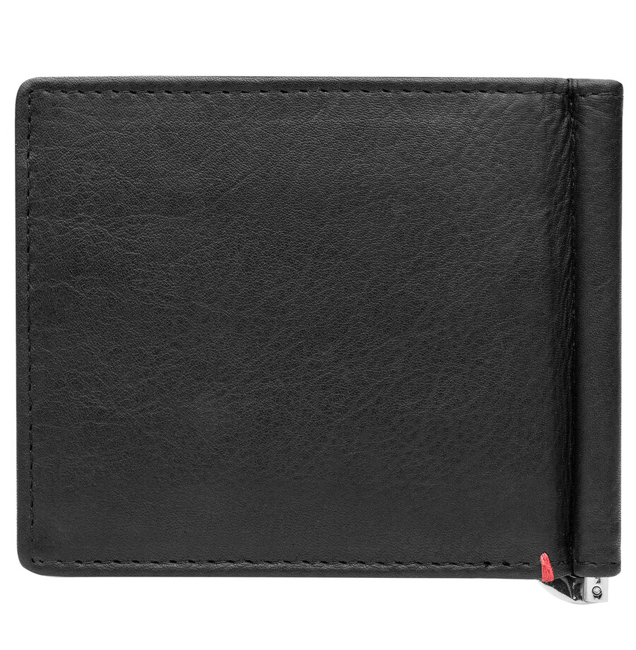 ブラックレザーウォレット - zippoフレイムメタルプレートデザイン