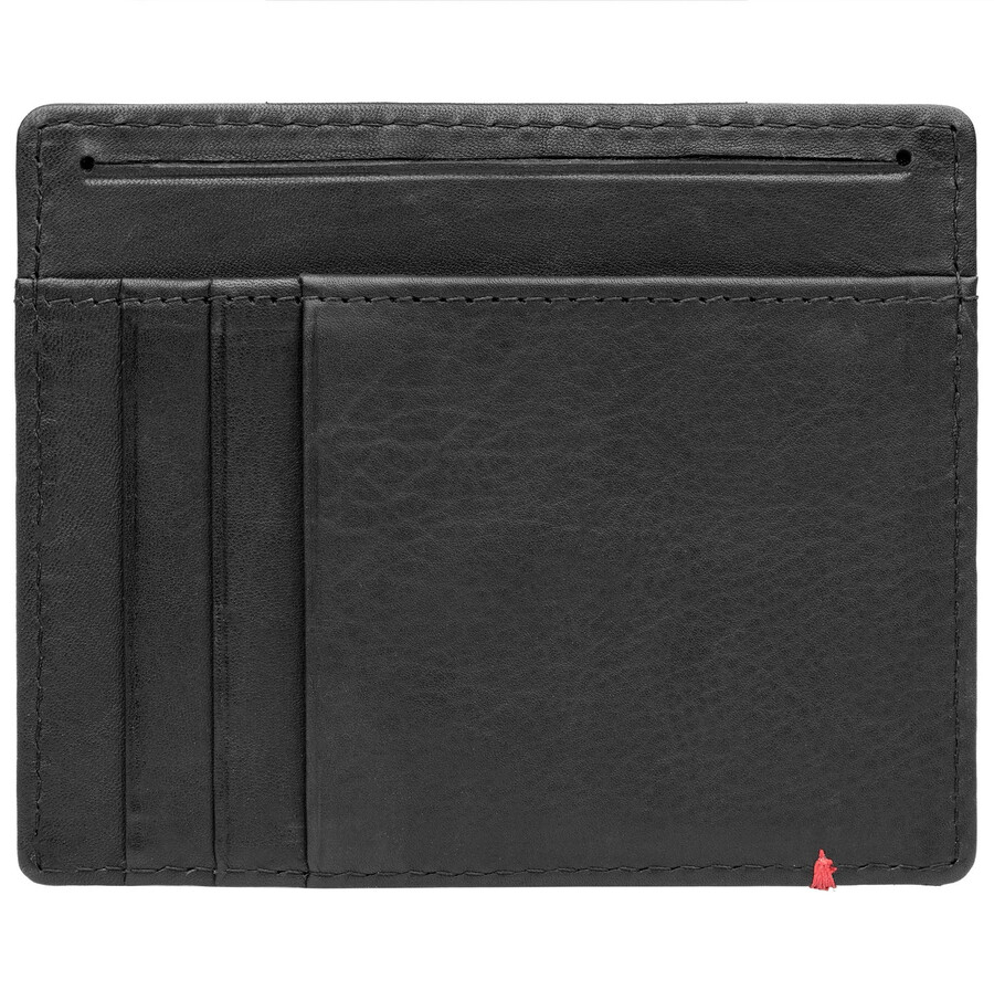 ブラックレザーウォレット - zippoフレイムメタルプレートデザイン