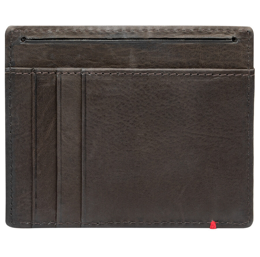 モカレザーウォレット - zippoフレイムメタルプレートデザイン