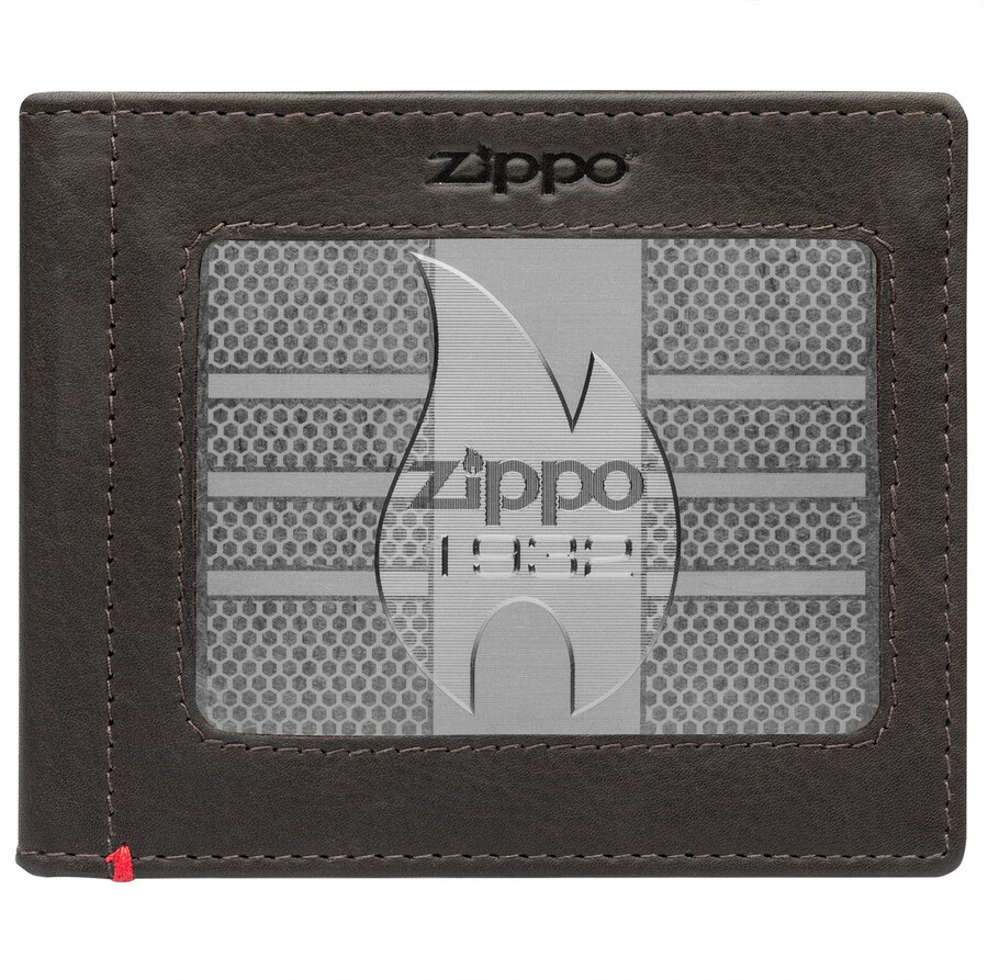 モカレザーウォレット - zippo 1932 メタルプレートデザイン