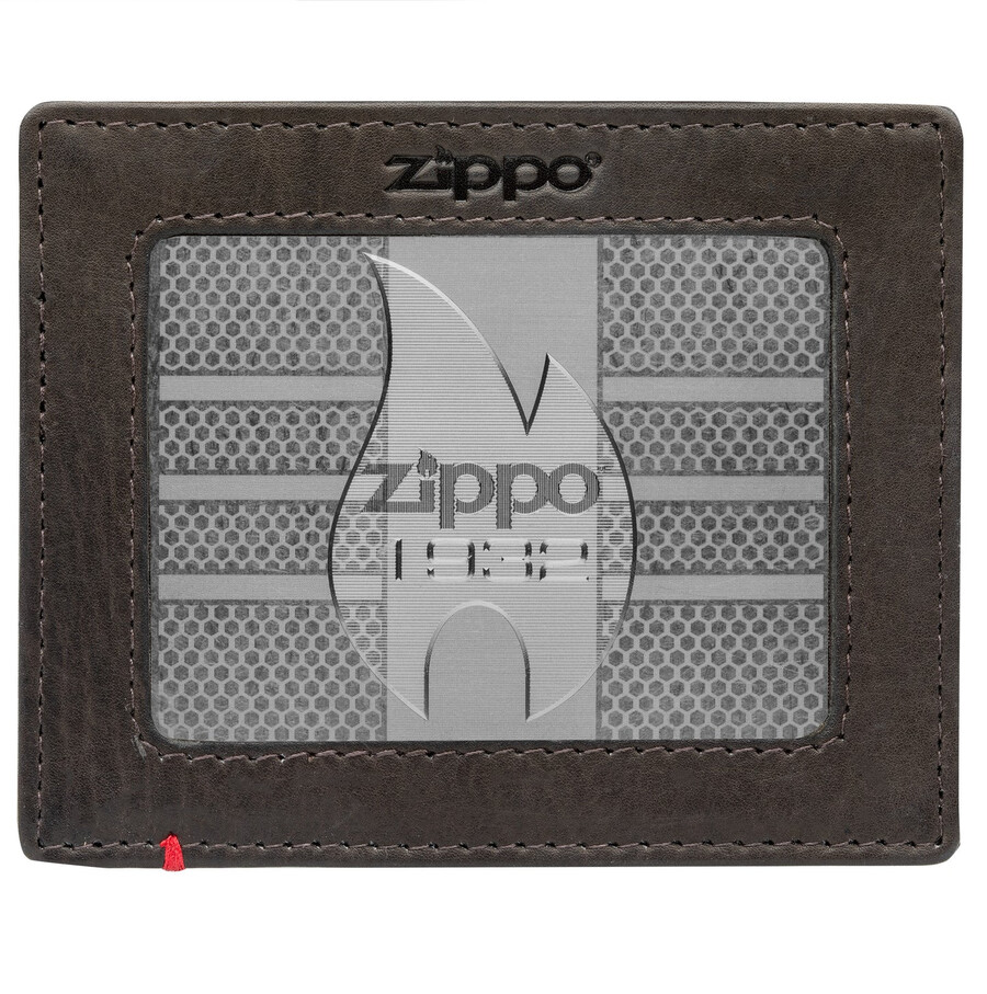 モカレザーウォレット - zippo 1932 メタルプレートデザイン