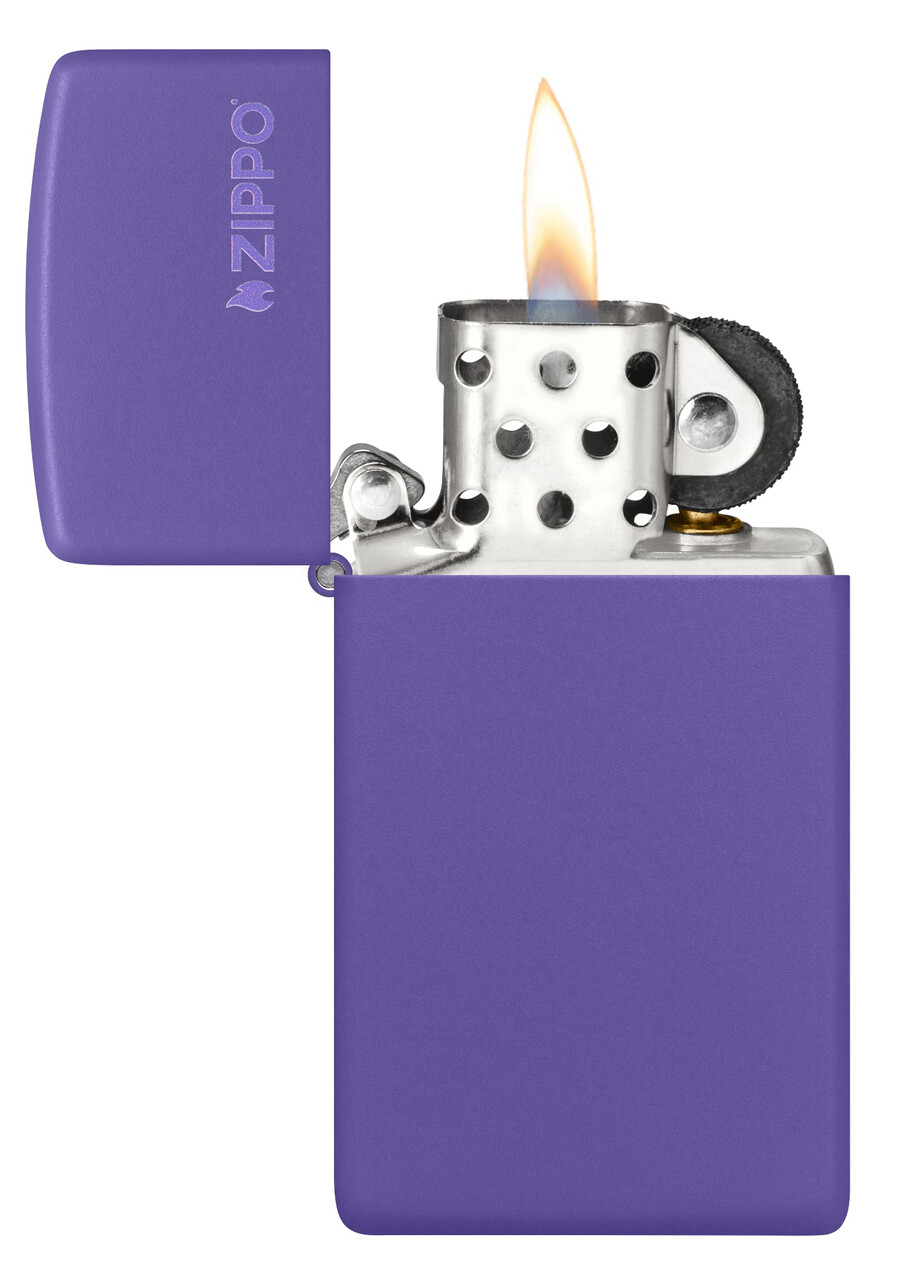 スリム パープルマット zippo ロゴ