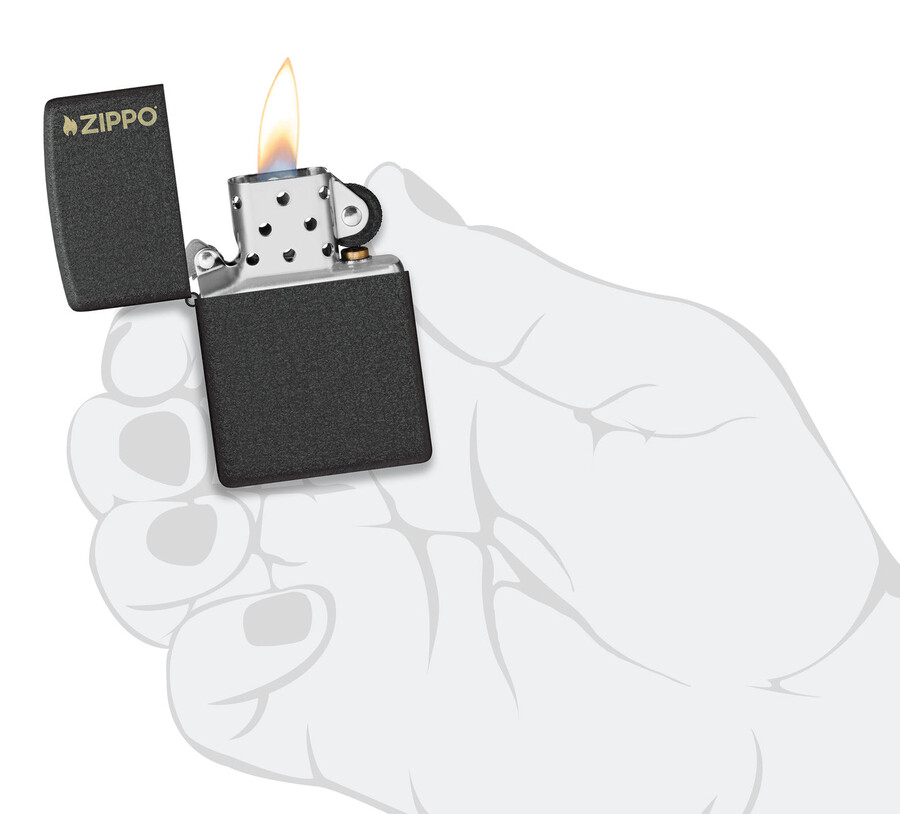 クラシックブラッククラックル zippo ロゴ