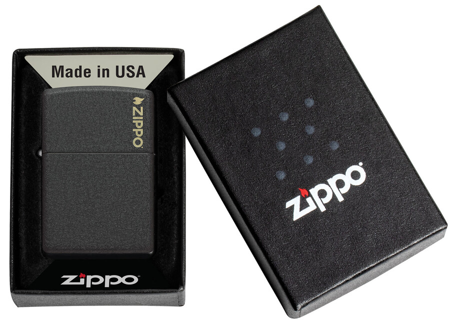 クラシックブラッククラックル zippo ロゴ