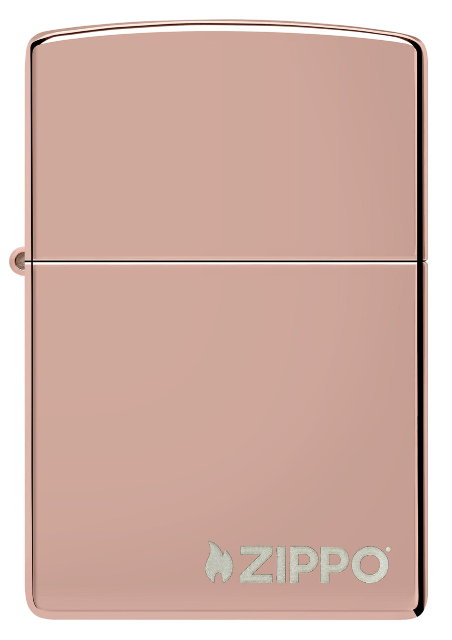 クラシックなハイポリッシュローズゴールドzippoロゴ