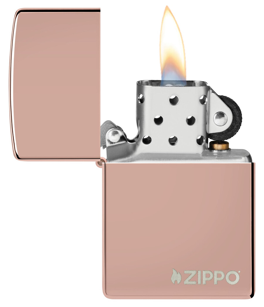 クラシックなハイポリッシュローズゴールドzippoロゴ