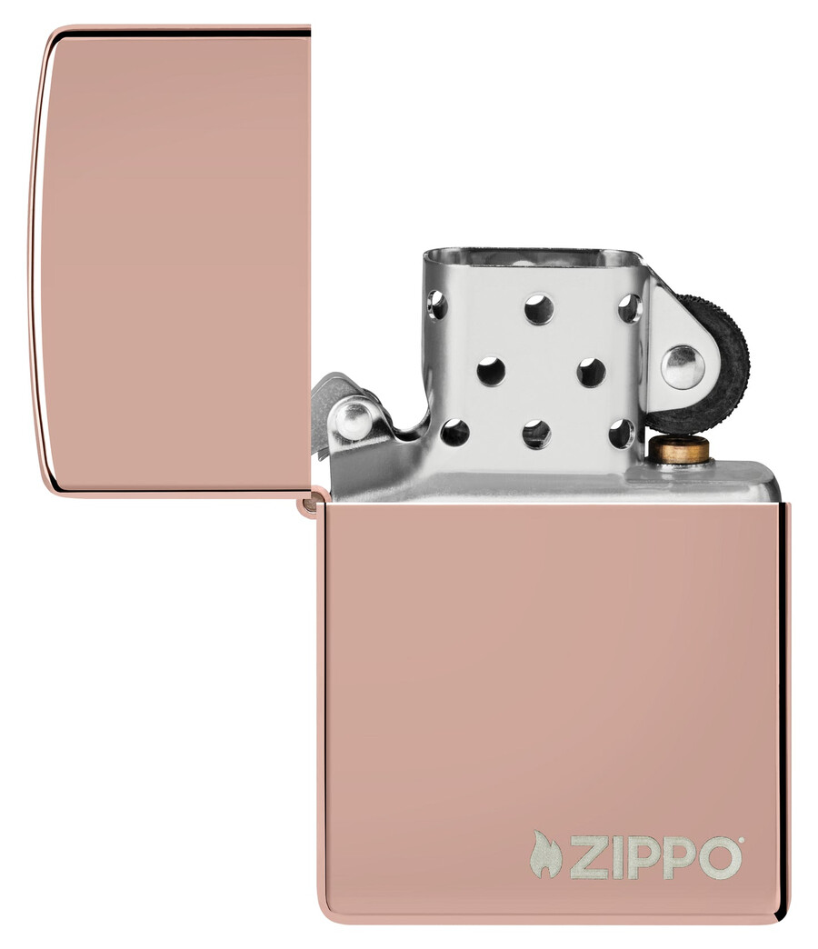 クラシックなハイポリッシュローズゴールドzippoロゴ